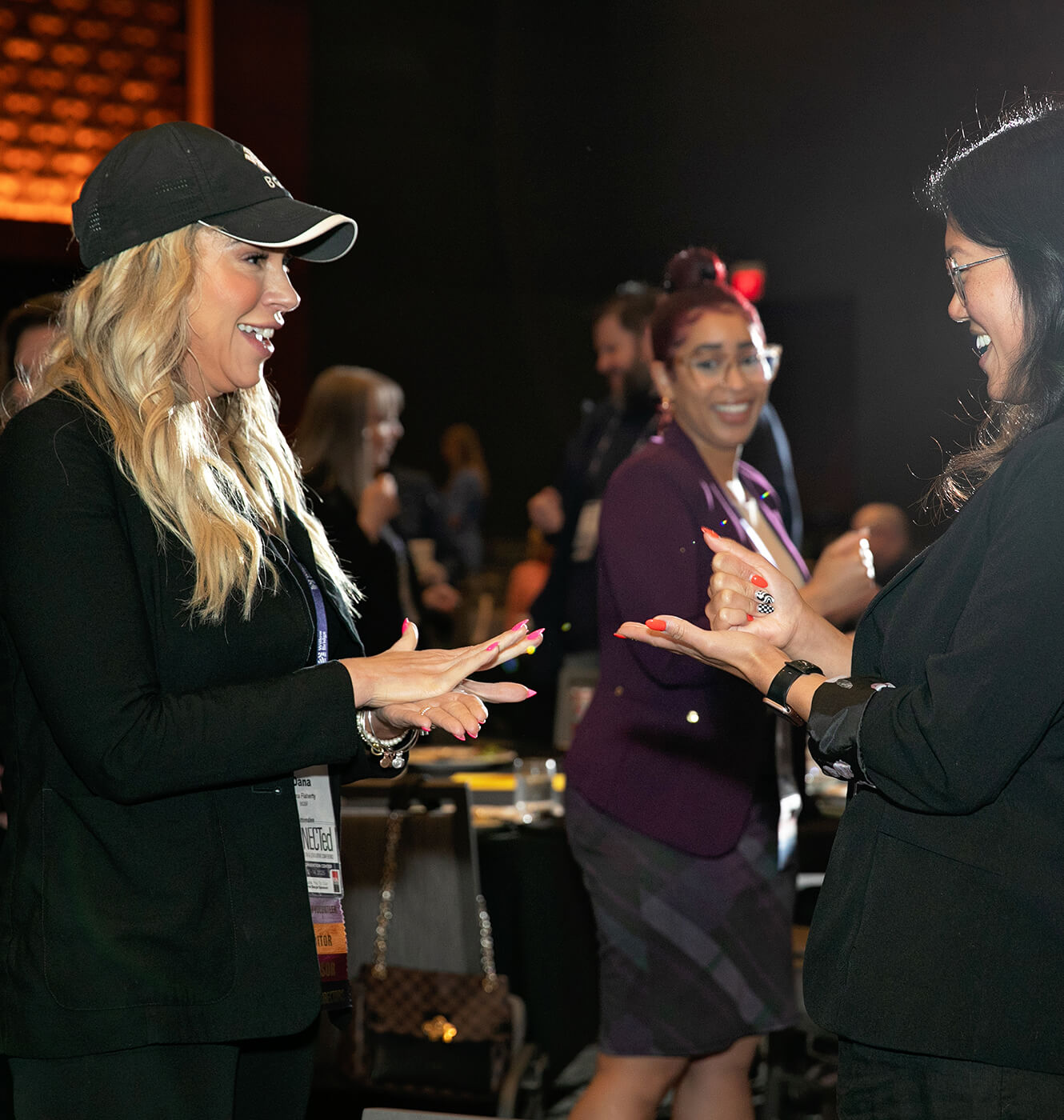 attendees playing game of rock paper sissors
